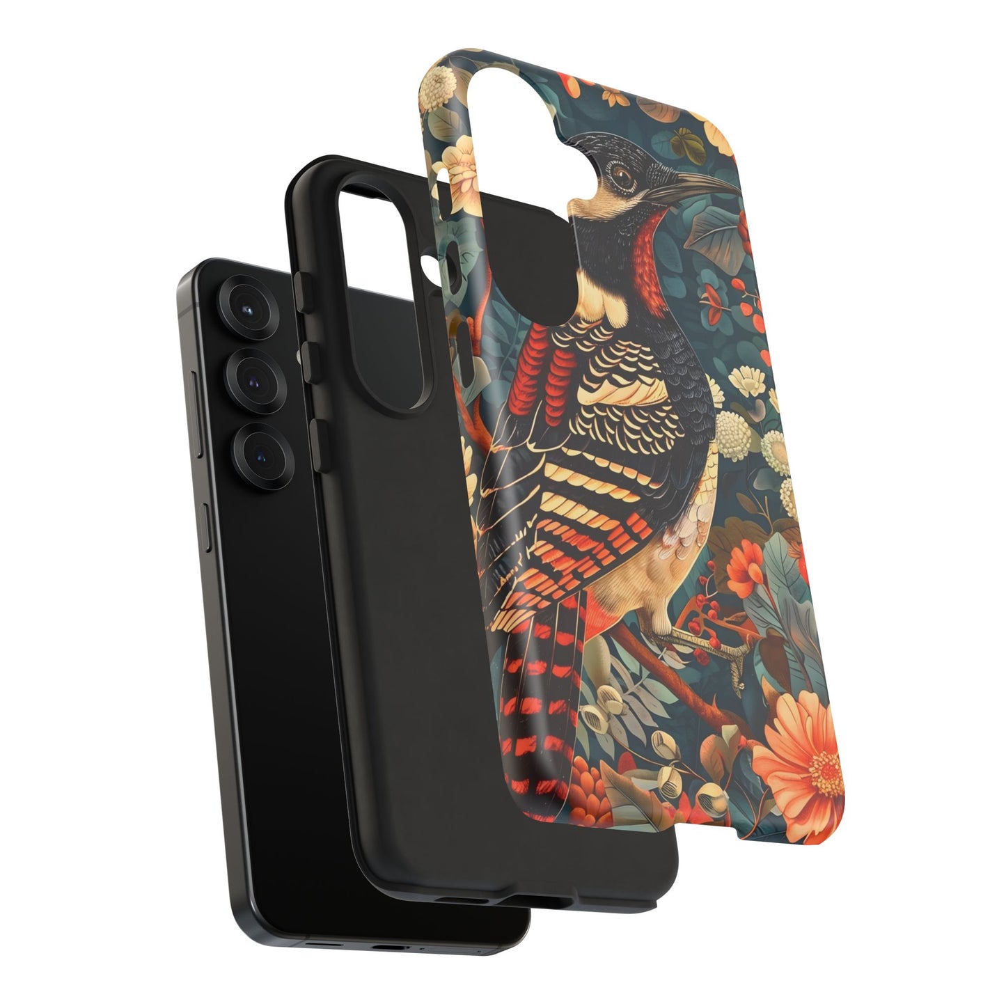 Nature-Inspired Phone Case with Floral Art, Tough Phone Cover, Protective Case, Gift for Nature Lovers, Unique Phone Accessory