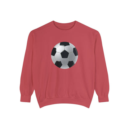 Unisex Garment-Dyed Sweatshirt Cozy - Energetic Football Sports Passion