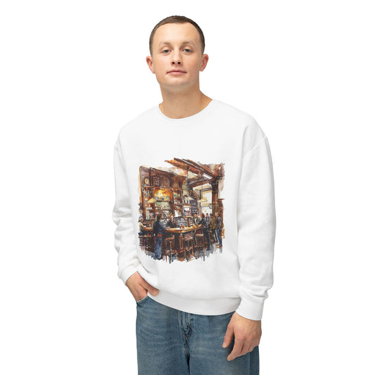 Unisex Lightweight Crewneck Sweatshirt - Cozy British Pub