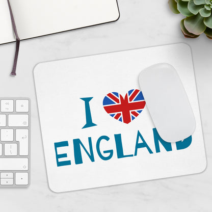 I Love England Mouse Pad, Desk Accessory, Gift for Travelers, English Pride Decor, Office Supplies
