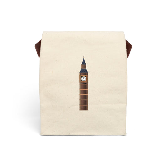Clock tower Canvas Lunch Bag With Strap