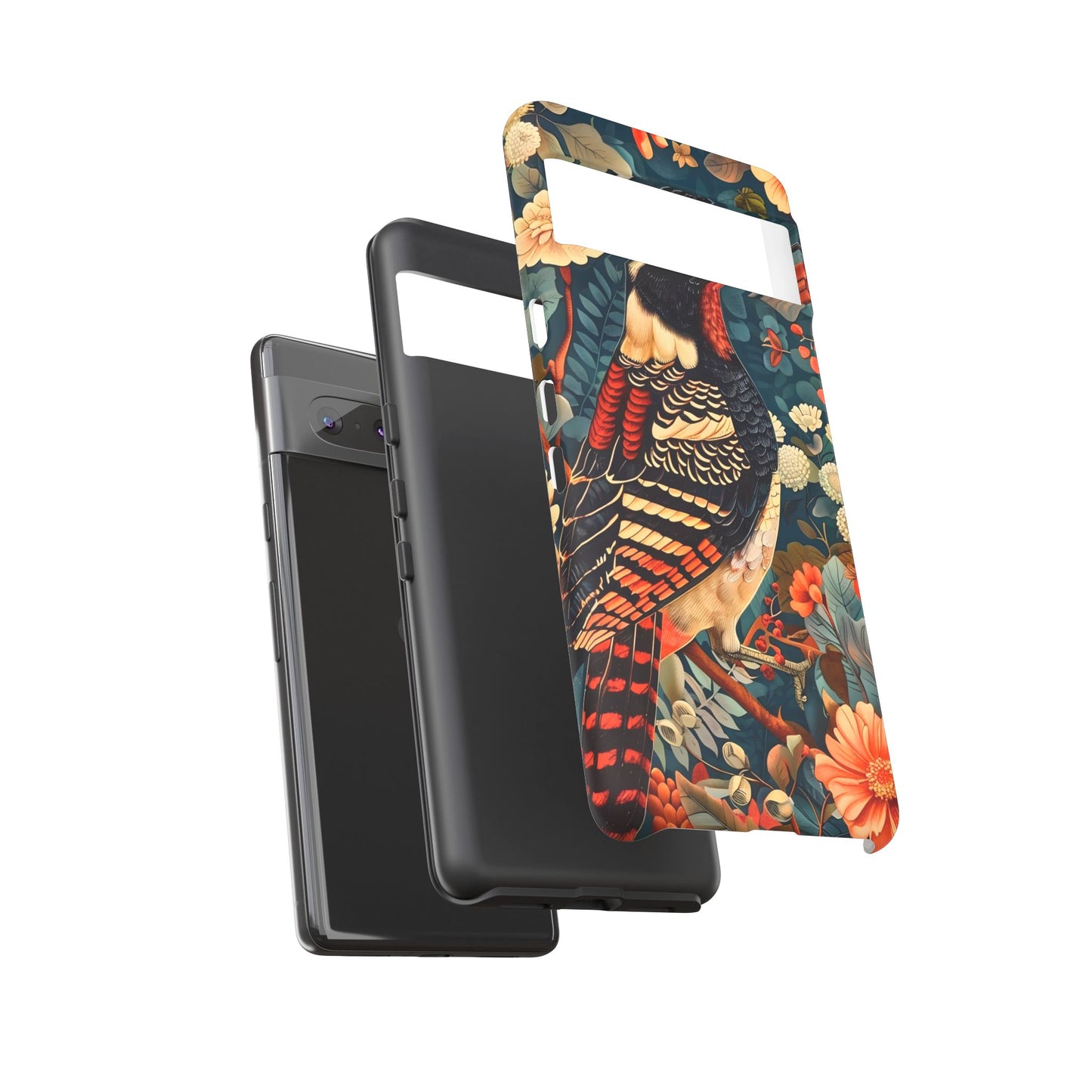 Nature-Inspired Phone Case with Floral Art, Tough Phone Cover, Protective Case, Gift for Nature Lovers, Unique Phone Accessory