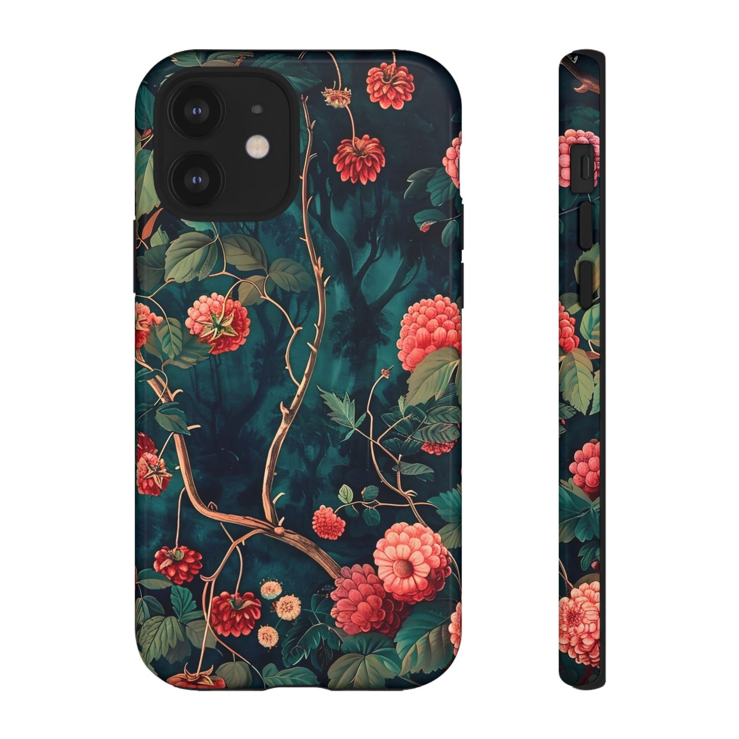 Floral Tough Phone Case with Vibrant Berry Design, Protective iPhone Skin, Gift for Nature Lovers, Elegant Tech Accessory, Unique Gift Idea