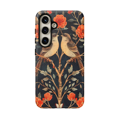 Floral Phone Case – Tough Cases with Bird Design, Unique Gift for Nature Lovers, Stylish Tech Accessory, Phone Cover, Artistic Case