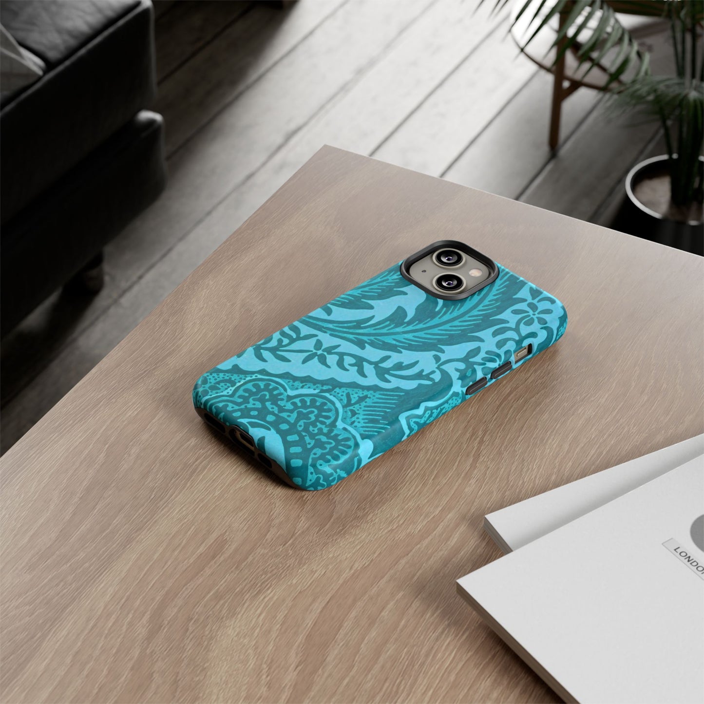 Protective Phone Case with Elegant Teal Design, Tough Cases, Floral Phone Cover, Stylish Smartphone Protection, Gifts for Her, Trendy [...]