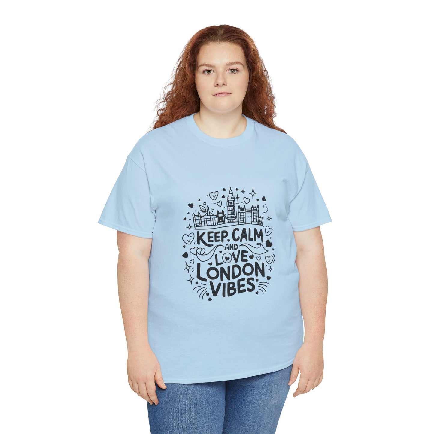 Unisex Heavy Cotton Tee - Keep Calm and love London Vibes