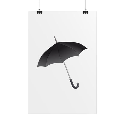 Minimalist Umbrella Wall Art, Chic Home Decor Print, Stylish Poster, Rental Friendly Artwork, Black Umbrella Decor