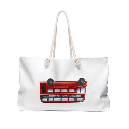 London Bus Weekender Bag, Travel Tote, Vacation Bag, Stylish Carryall, Gift for Tourists, Fun Weekend Getaway