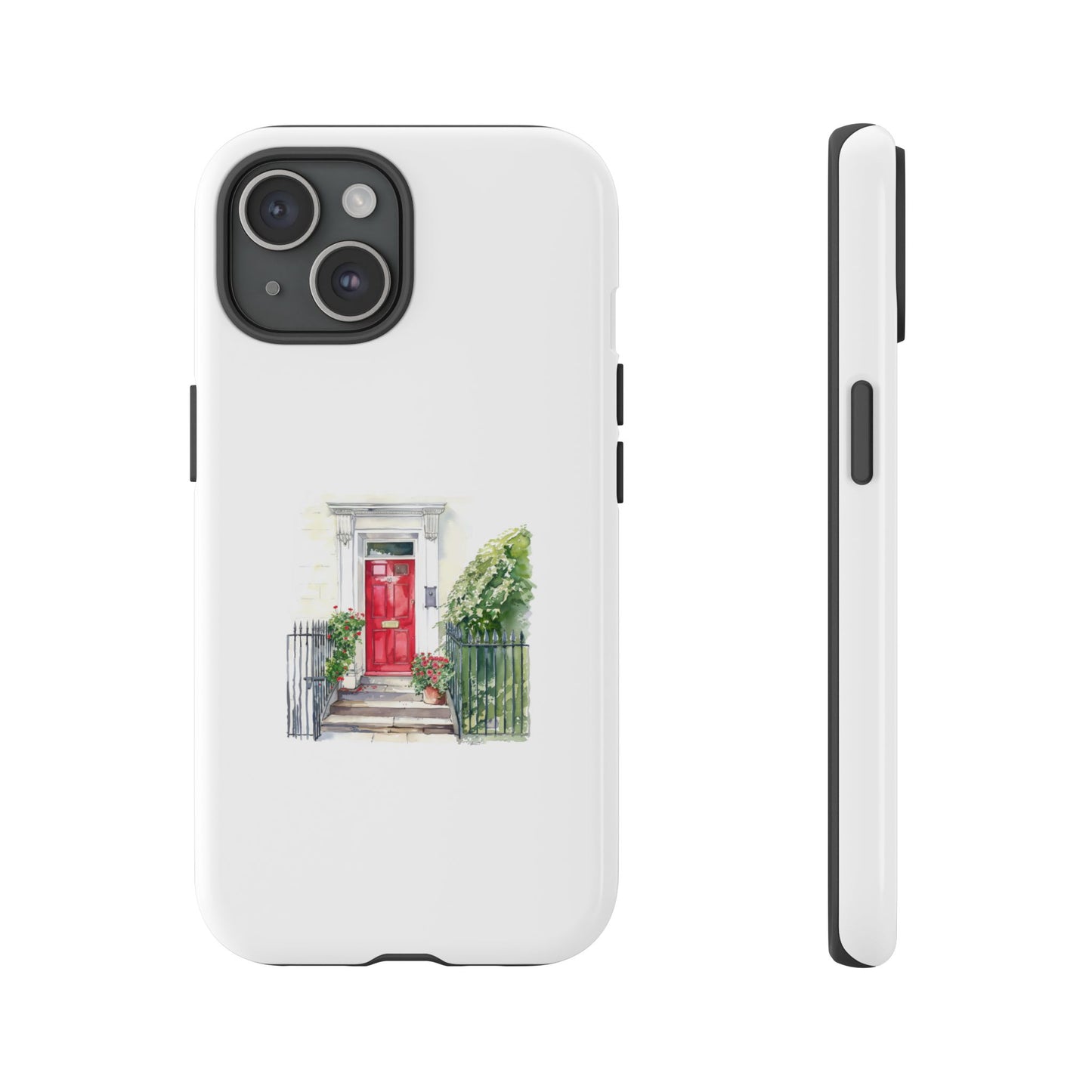 Artistic Phone Case - Charming Red Door Design for Stylish Protection