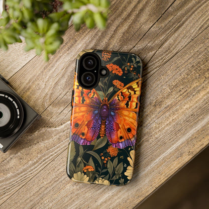 Butterfly Phone Case, Tough Cases for Nature Lovers, Vibrant Floral Design, Gift for Her, Cute Phone Accessories, Butterfly Artwork