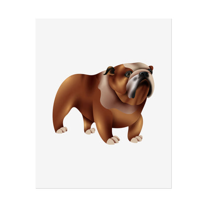 Bulldog Rolled Poster Art | Dog Lover’s Wall Decor | Unique Gift for Pet Owners | Living Room or Office Decor