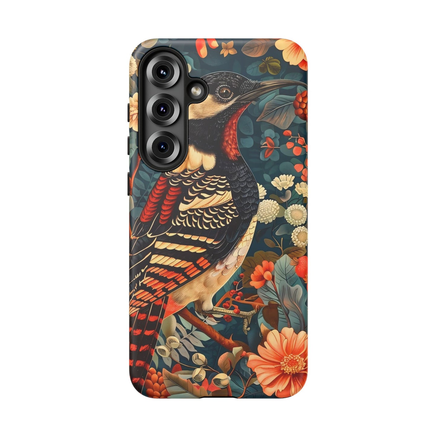 Nature-Inspired Phone Case with Floral Art, Tough Phone Cover, Protective Case, Gift for Nature Lovers, Unique Phone Accessory