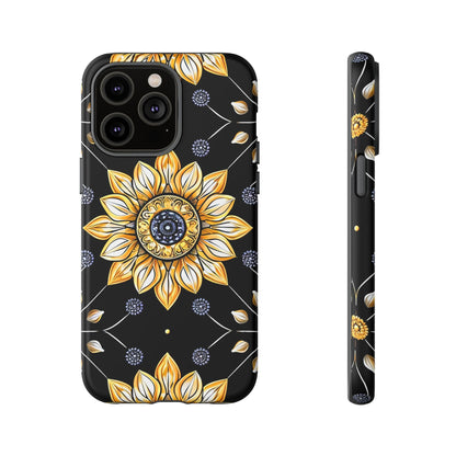 Floral Phone Case with Mandala Design, Tough Cases for iPhone & Samsung, Boho Style, Gift for Her, Unique Accessories