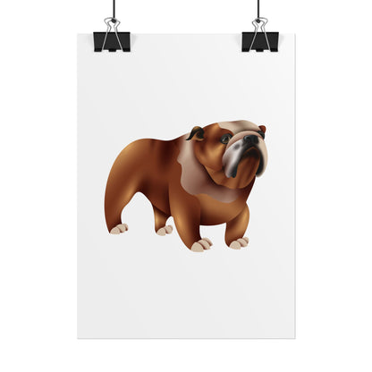 Bulldog Rolled Poster Art | Dog Lover’s Wall Decor | Unique Gift for Pet Owners | Living Room or Office Decor