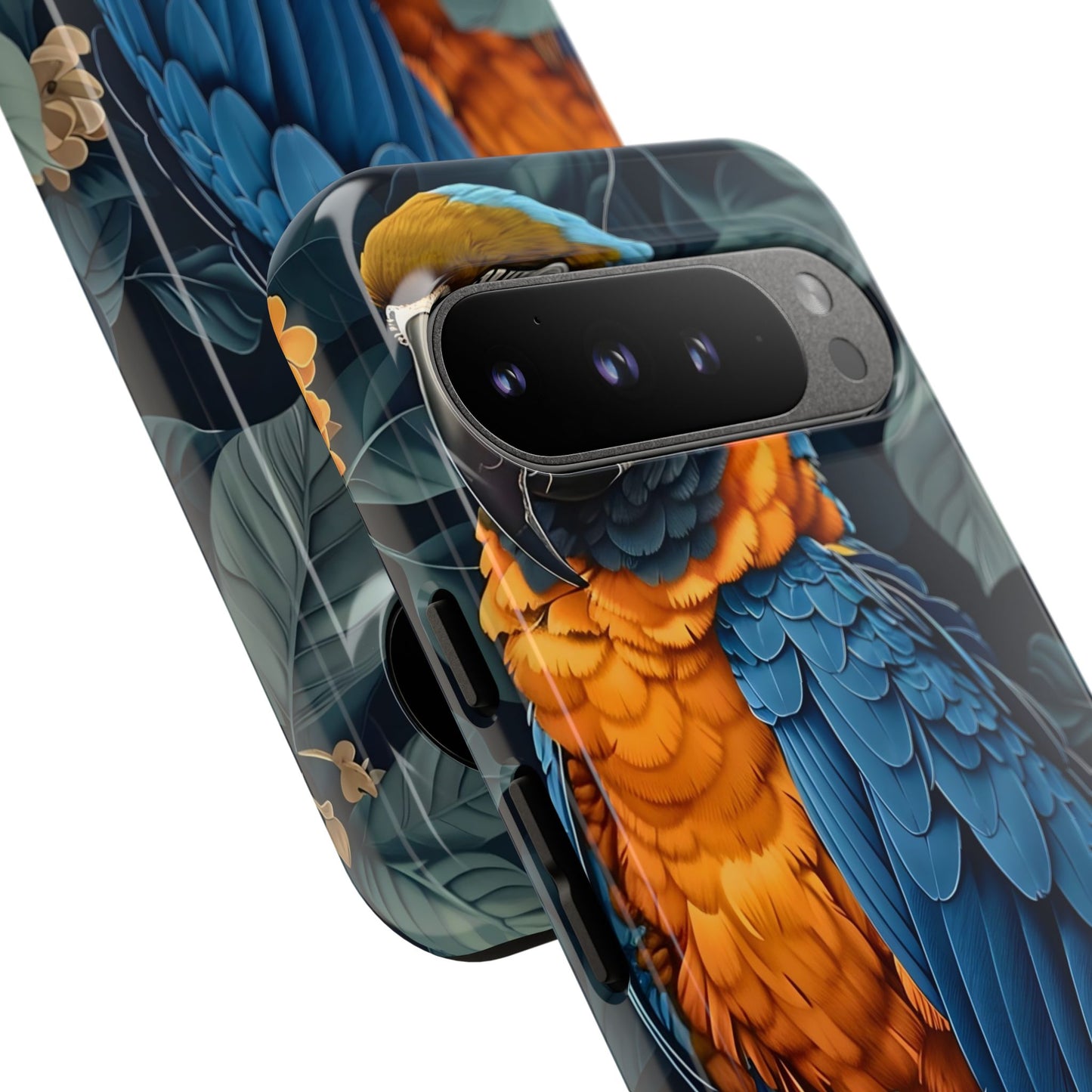 Tropical Parrot Phone Case - Tough Cases, Colorful Phone Cover, Nature Lover Gift, Floral Design, Bird Lover Accessory