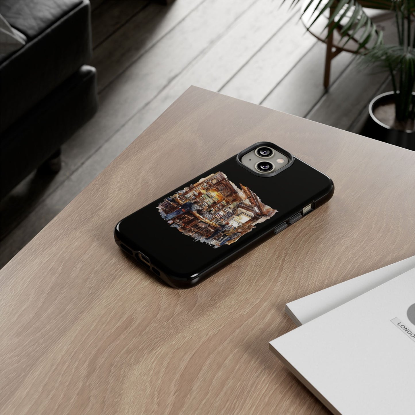 Artistic Phone Case - Cozy Pub Vibe, Trendy Smartphone Accessory, Gift for Friends, Modern Design, Durable Protection