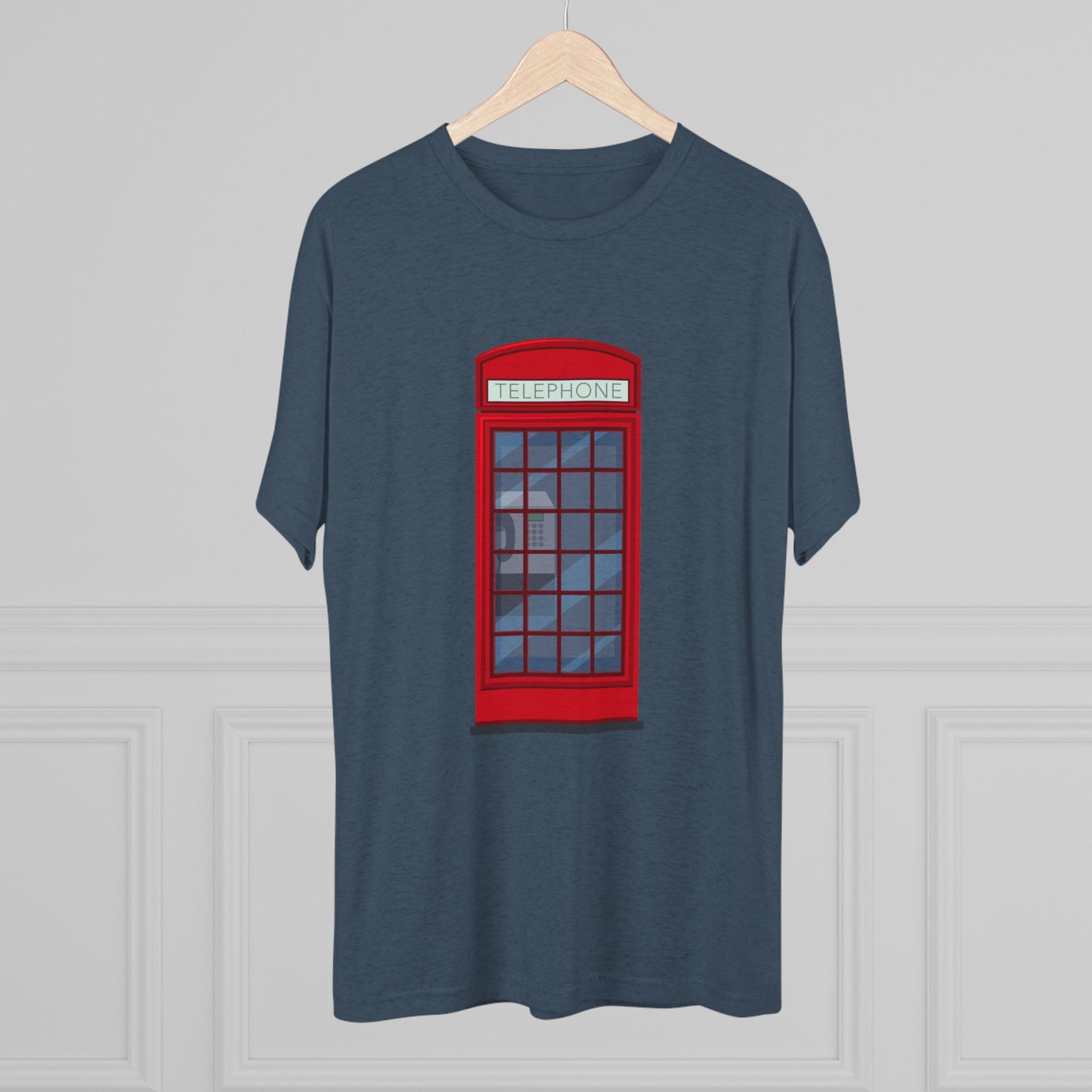 Iconic British Public Telephone - Classic Red Phone Box Unisex Tri-Blend Crew Tee
