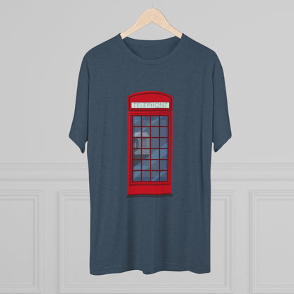 Iconic British Public Telephone - Classic Red Phone Box Unisex Tri-Blend Crew Tee