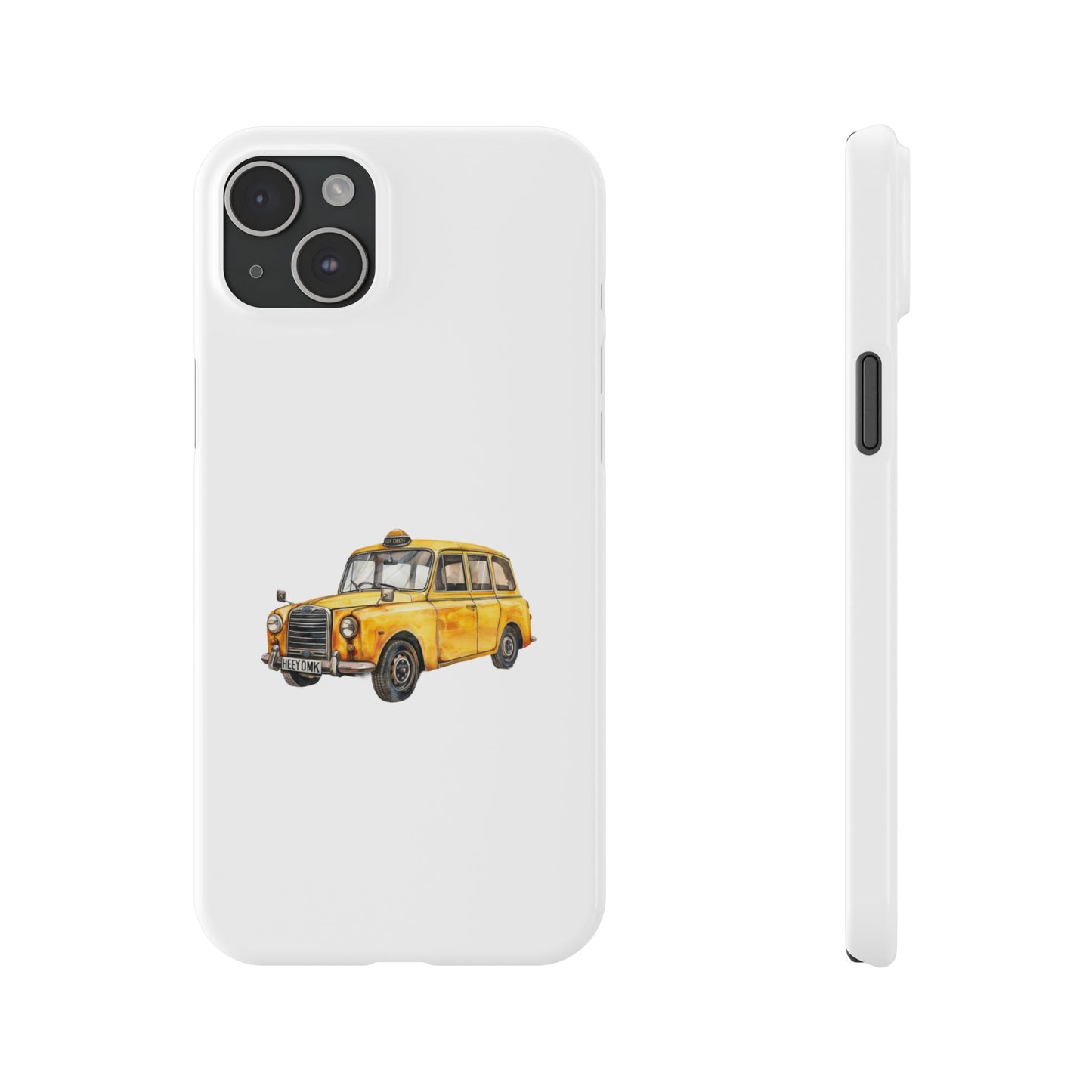 Vintage Yellow Taxi Slim Phone Case, NYC Taxi Accessory, Perfect Gift for Travelers, Phone Protection, Car Enthusiasts, Urban Style