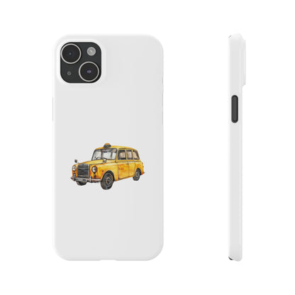 Vintage Yellow Taxi Slim Phone Case, NYC Taxi Accessory, Perfect Gift for Travelers, Phone Protection, Car Enthusiasts, Urban Style