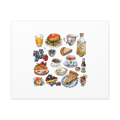 Breakfast Feast Canvas Print, Food Art, Kitchen Decor, Gifting for Food Lovers, Brunch Vibes, Wall Art