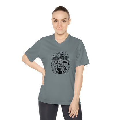 Women's Performance V-Neck T-Shirt - Keep calm and love London vibes