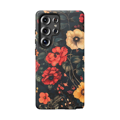 Floral Phone Case, Tough Cases, Flower Motif, Protective Cover, Gift for Her, Floral Design, Spring Accessory