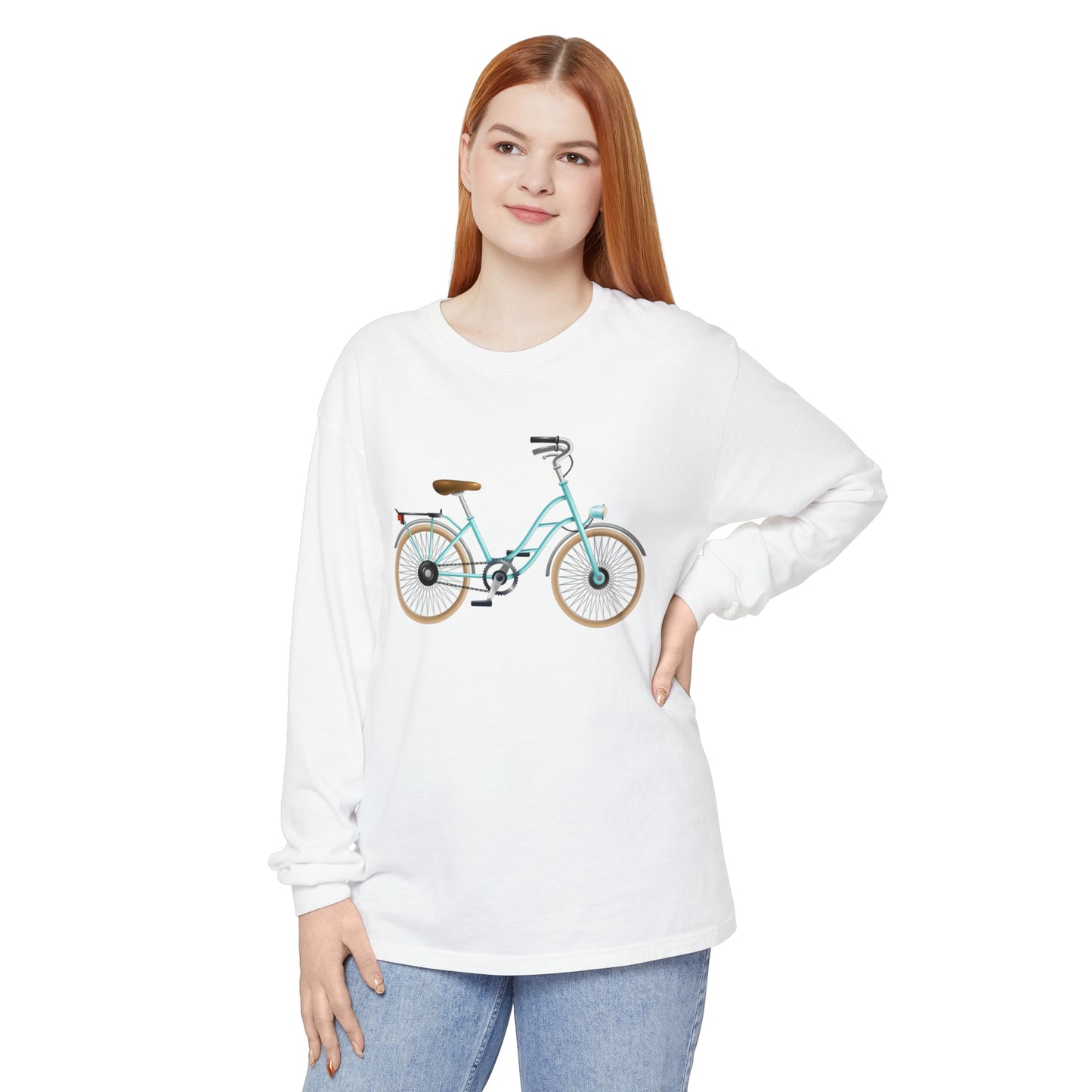 Unisex Garment-dyed Long Sleeve T-Shirt - Trendy British Bicycle