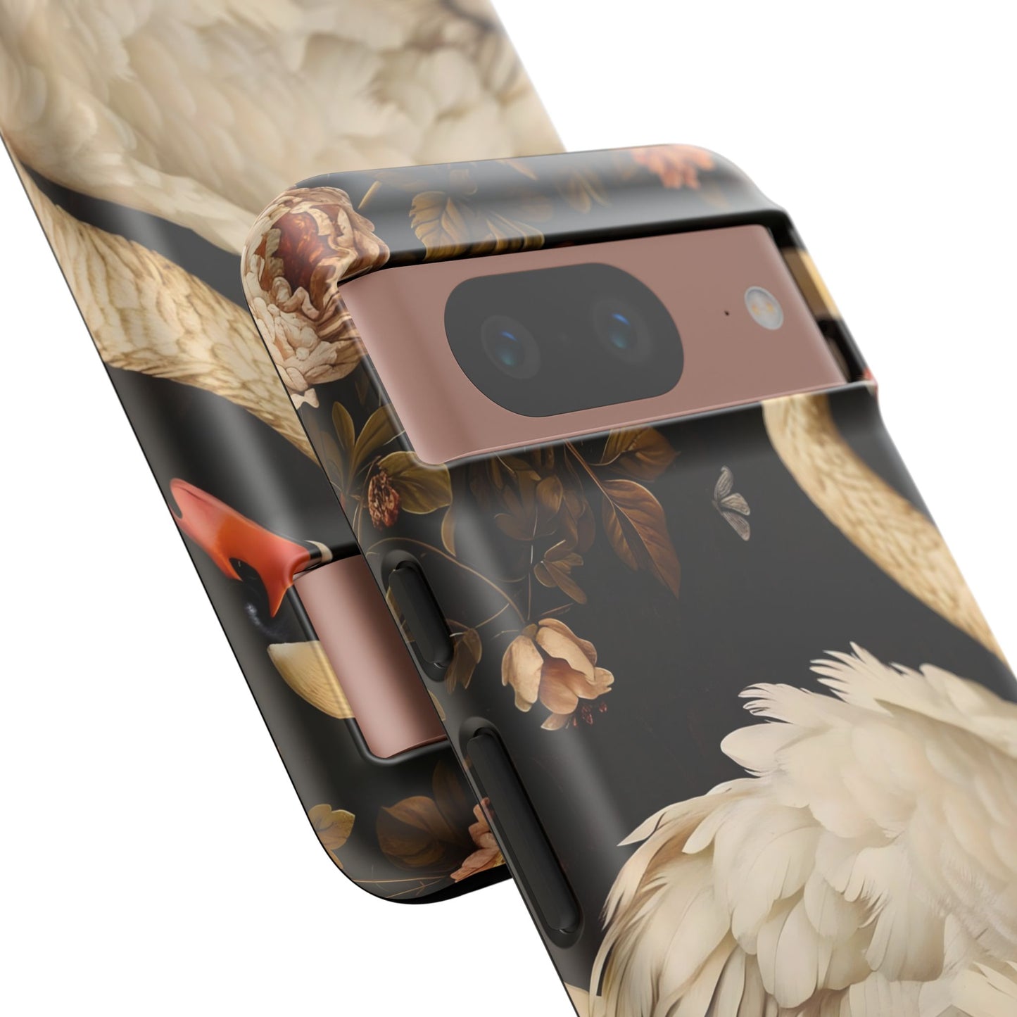 Elegant Swan Phone Case, Floral iPhone Cover, Tough Phone Case, Gift for Her, Nature Lover, Mother's Day, Birthday