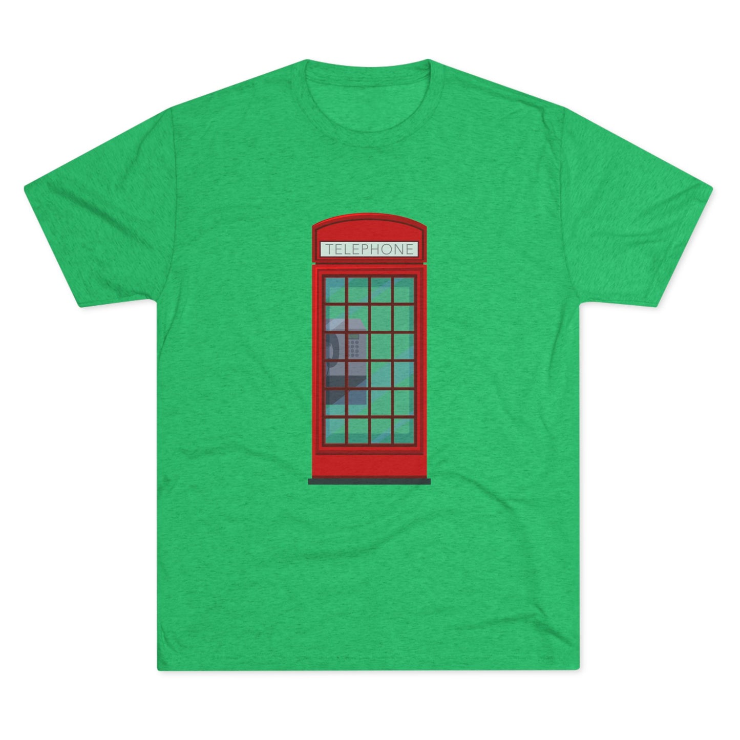 Iconic British Public Telephone - Classic Red Phone Box Unisex Tri-Blend Crew Tee
