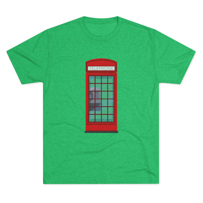 Iconic British Public Telephone - Classic Red Phone Box Unisex Tri-Blend Crew Tee