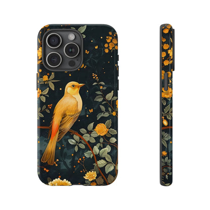 Floral Phone Case, Tough Cases with Bird Design, Nature Lover Gift, Stylish Protection, Birthday Present, Floral Phone Cover