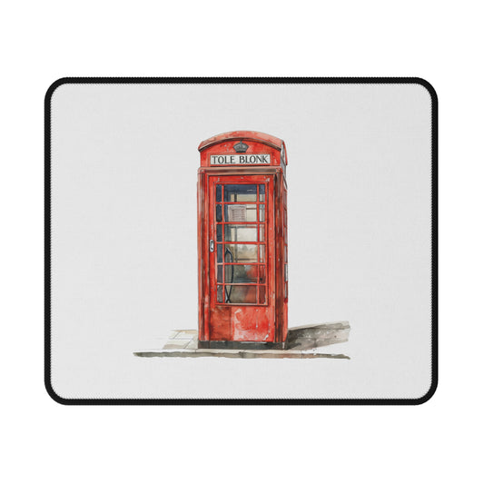 Non-Slip Gaming Mouse Pad with Vintage Red Phone Booth Design, Gamer Accessories, Home Office Decor, Cool Gift Idea, Desk Essentials