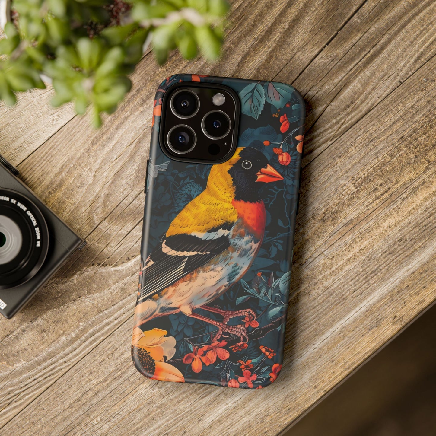 Vibrant Bird Phone Case - Tough Cases, Nature Lover Gift, Floral Design, Eco-Friendly Accessory, Stylish Mobile Protection