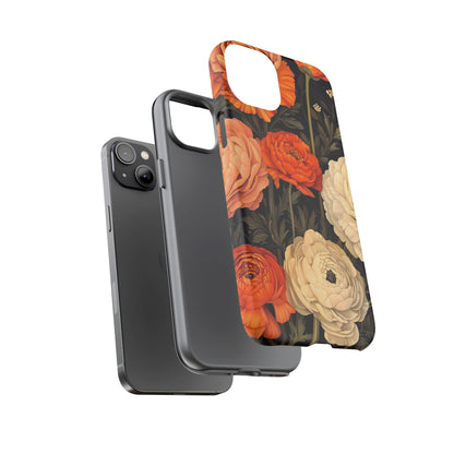 Floral Phone Case with Tough Protection, Blooming Ranunculus Design, Durable Cover, Gift for Flower Lovers, Eco-Friendly Phone Accessory