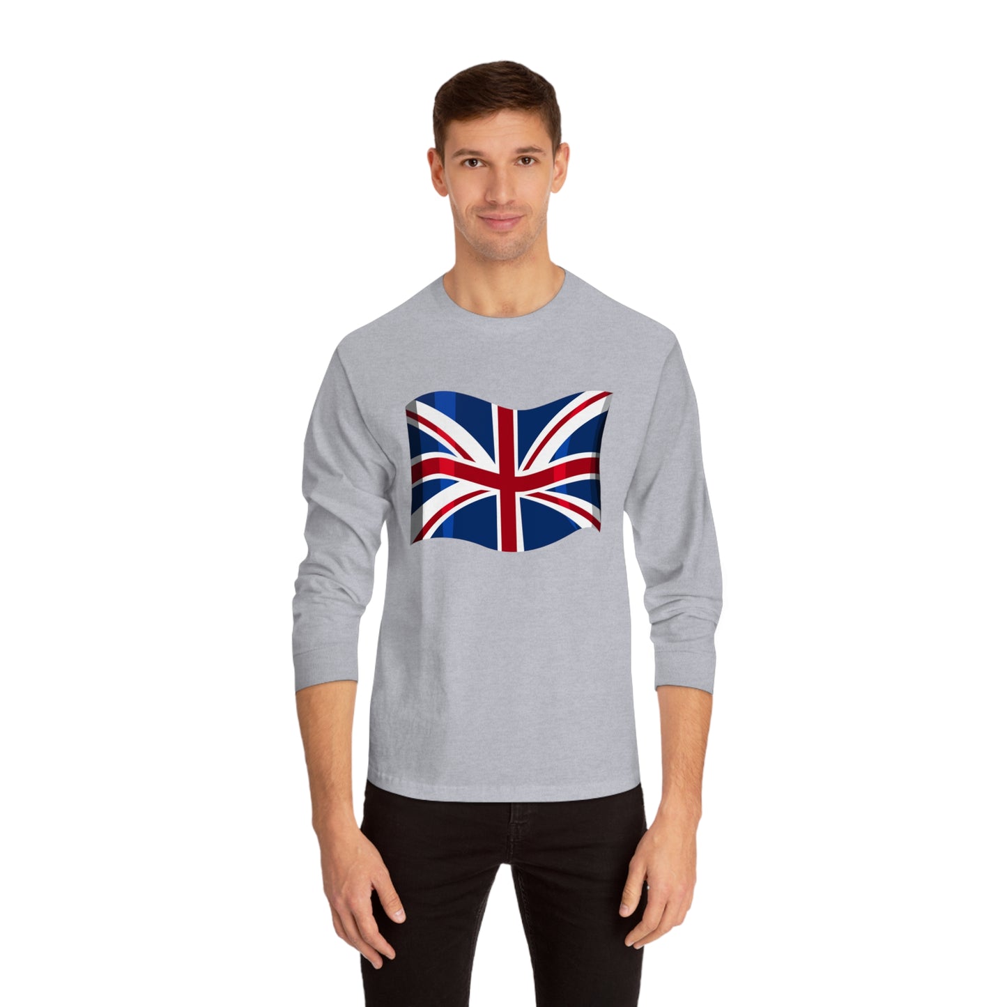 Unisex Classic Long Sleeve T-Shirt - Classic UK Flag Design - Union Jack Symbol