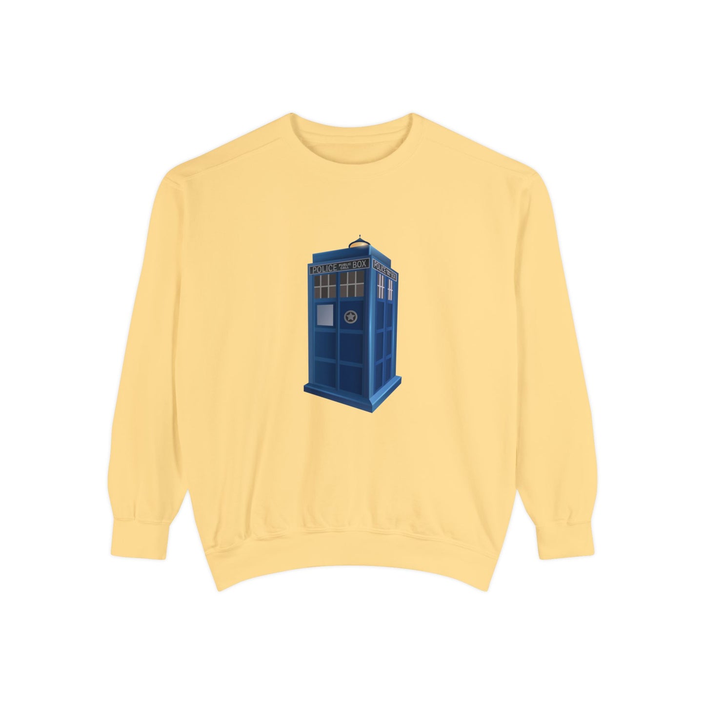 Unisex Garment-Dyed Sweatshirt Durable - British Police Public Call Box