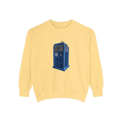 Unisex Garment-Dyed Sweatshirt Durable - British Police Public Call Box