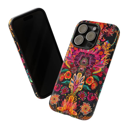 Colorful Floral Phone Case, Tough Cases, Unique Phone Cover, Boho Style Accessory, Gift for Her, Trendy Smartphone Protection