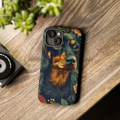 Dachshund Phone Case, Floral Pet Phone Cover, Dog Lover Gift, Tough Phone Case, Custom Dachshund Design, Unique Dog Owner Accessory