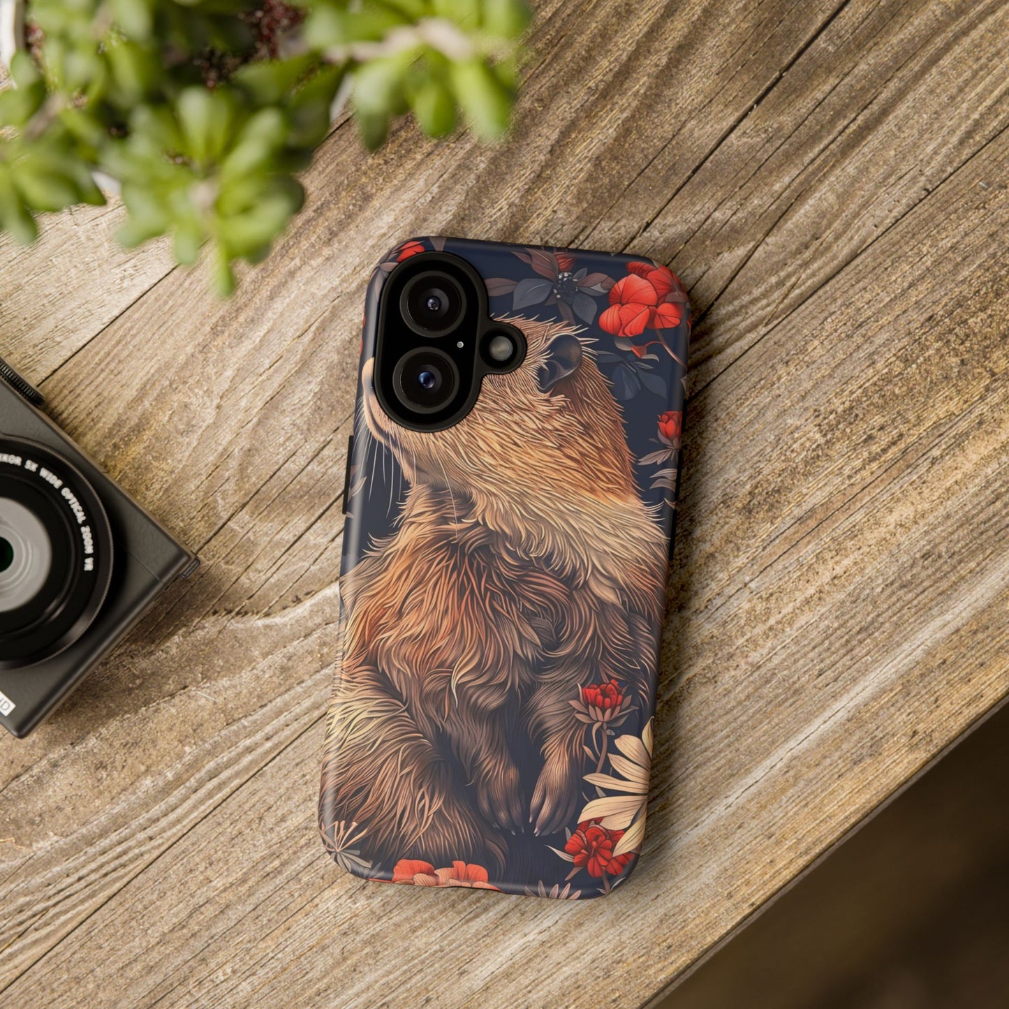 Floral Critter Phone Case, Tough Cases for Animal Lovers, Protective Cases for Phones, Unique Gift for Wildlife Enthusiasts