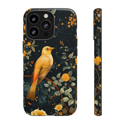 Floral Phone Case, Tough Cases with Bird Design, Nature Lover Gift, Stylish Protection, Birthday Present, Floral Phone Cover