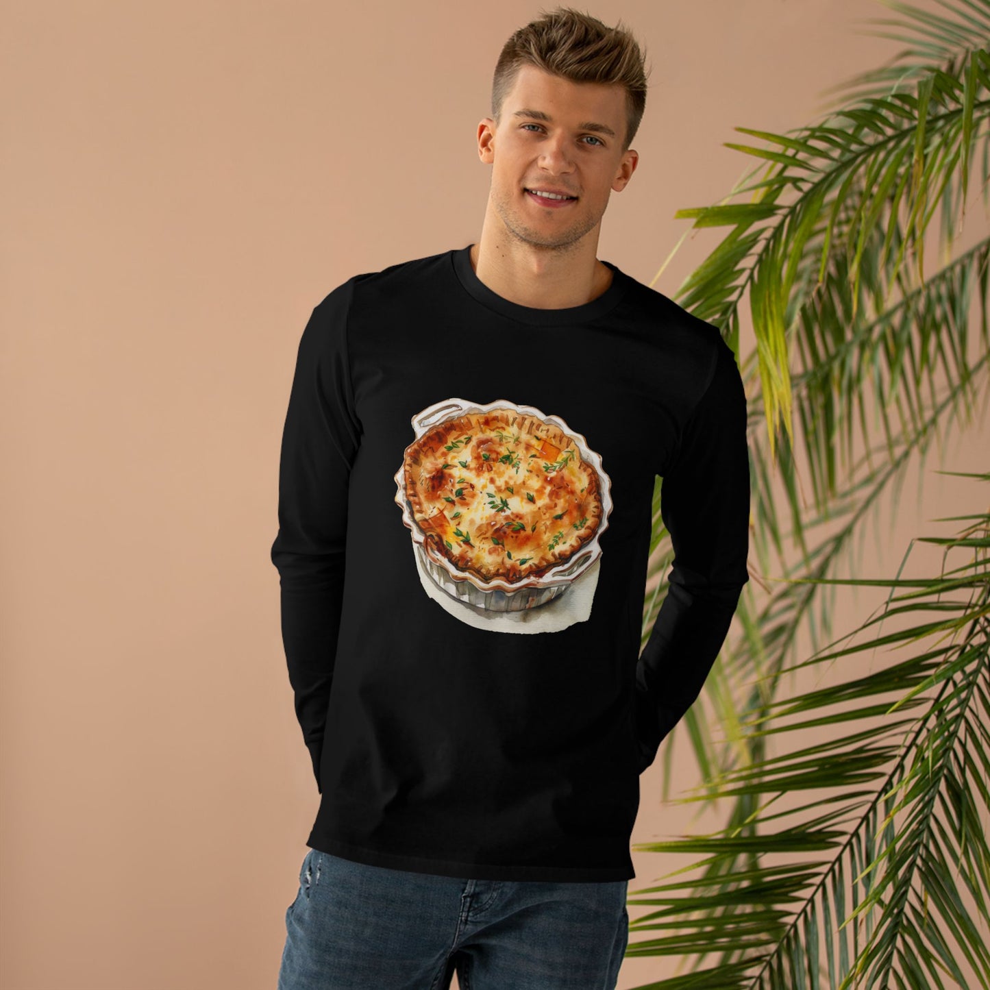 Men’s Base Longsleeve Tee - British Food - Savory Classics and Traditional Delights