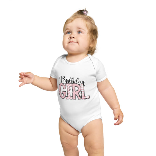 Birthday Girl Short Sleeve Baby Bodysuit - Cute Infant Apparel for Celebrations