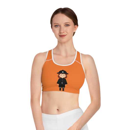 Sports Bra for Active Women - Cute Cartoon Police Officer