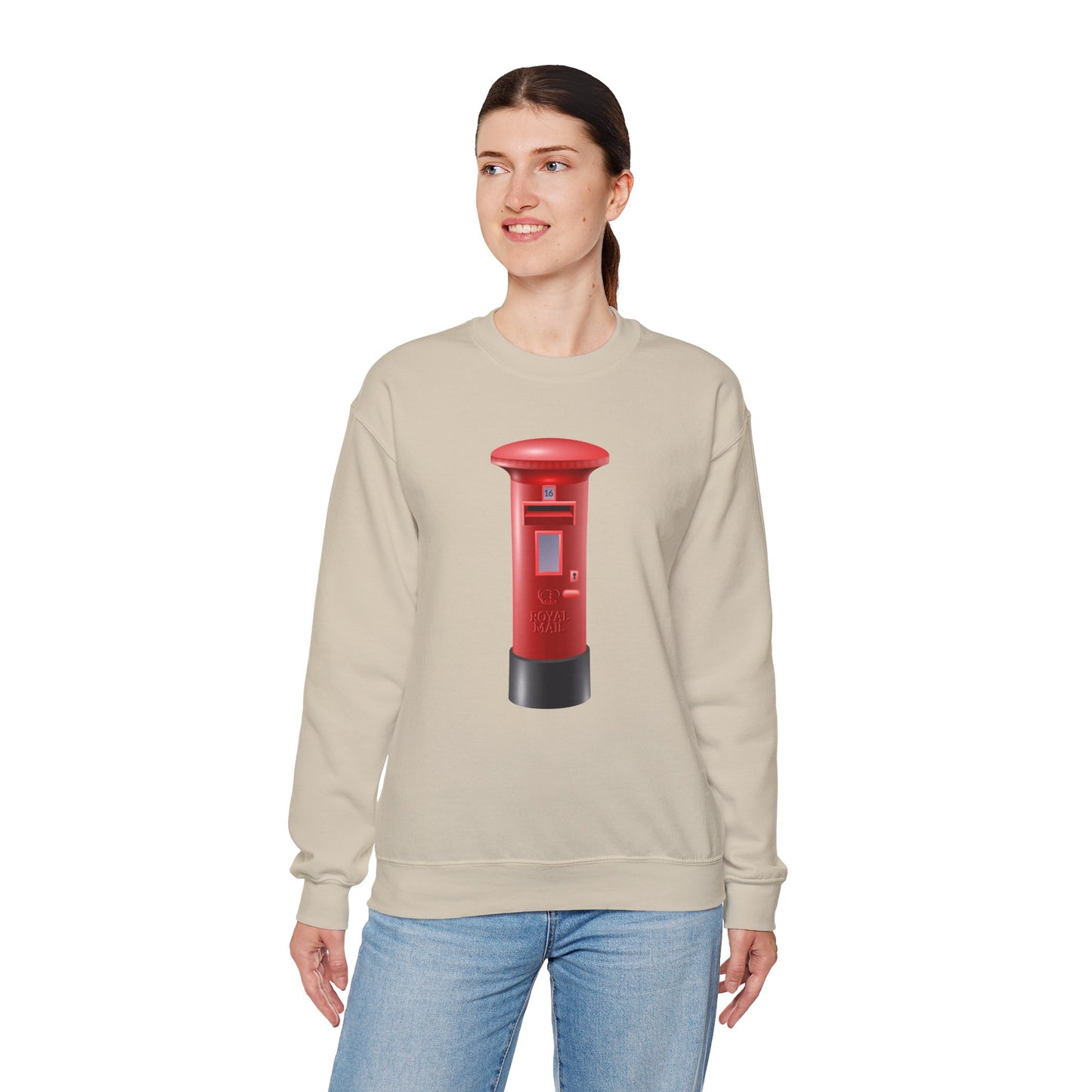 Unisex Heavy Blend™ Crewneck Sweatshirt - Classic UK Royal Mailbox Design - British Postbox Icon