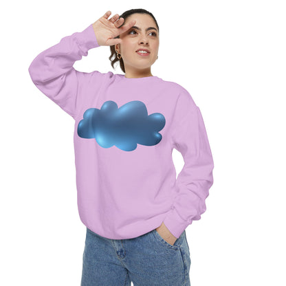 Unisex Garment-Dyed Sweatshirt - Serene Cloudscape - Dreamy Cloud Design