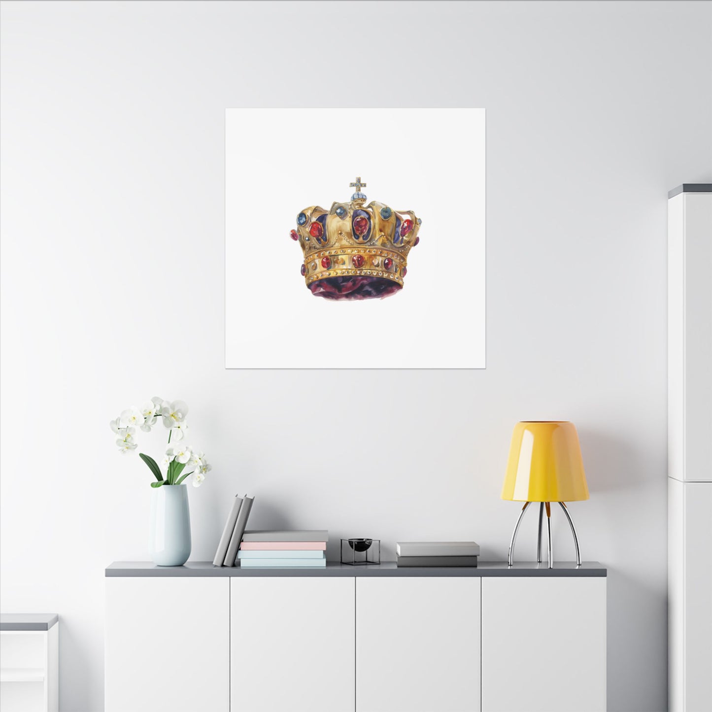 Crown Art Print, Royal Wall Decor, Matched for Home or Office, Gift for Art Lovers, Unique Royalty Artwork