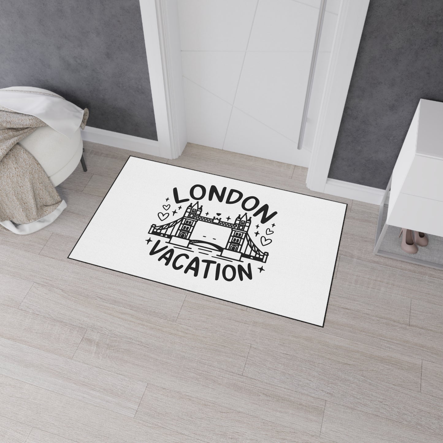 London Vacation Floor Mat, Decorative Heavy Duty Mat for Home, Travel Decor, Gift for Travelers, Kitchen & Entryway Rug