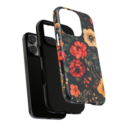 Floral Phone Case, Tough Cases, Flower Motif, Protective Cover, Gift for Her, Floral Design, Spring Accessory